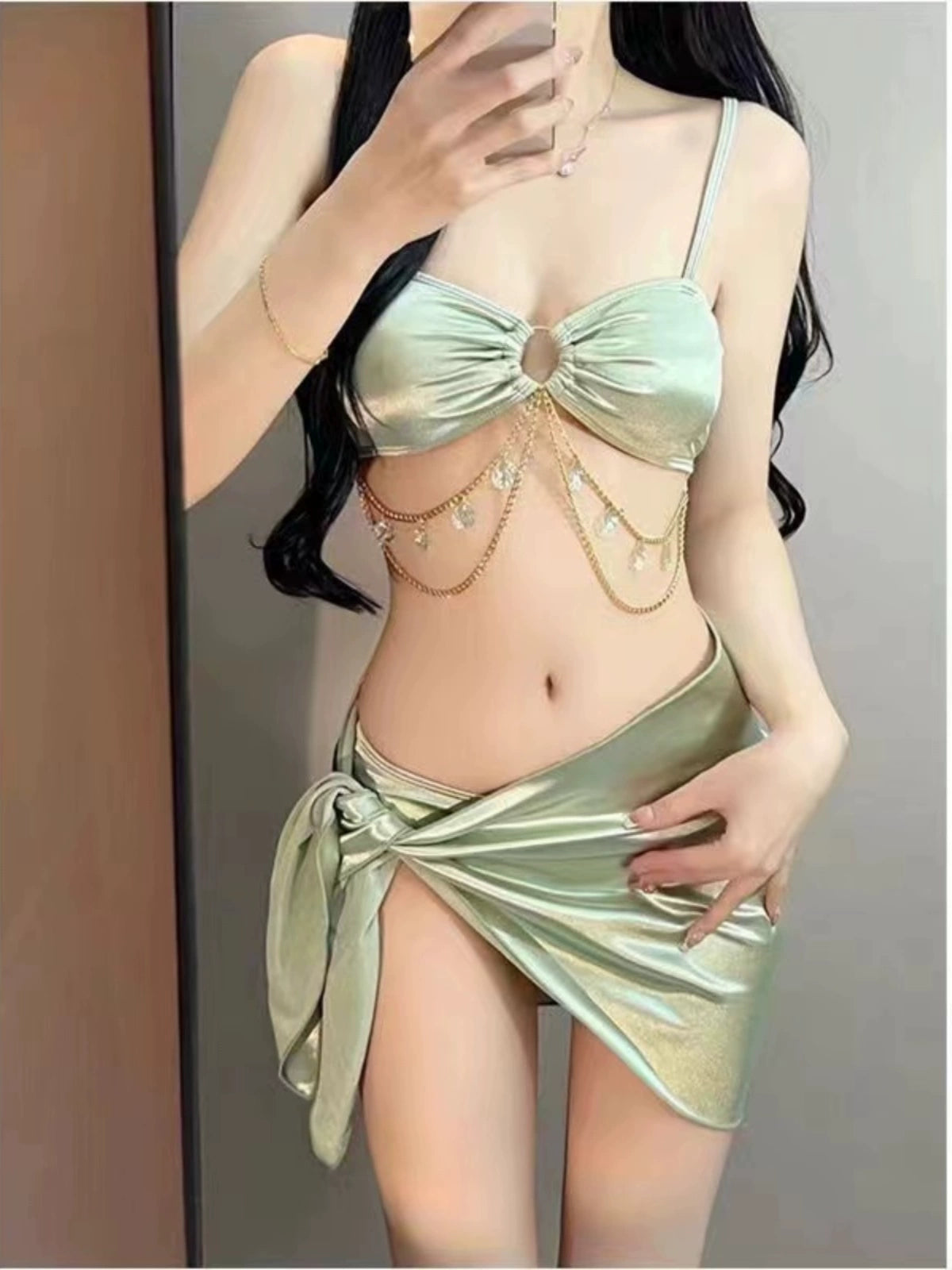 Hot Spring Internet Celebrity Classy Covering Belly Thin Skirt Swimsuit
