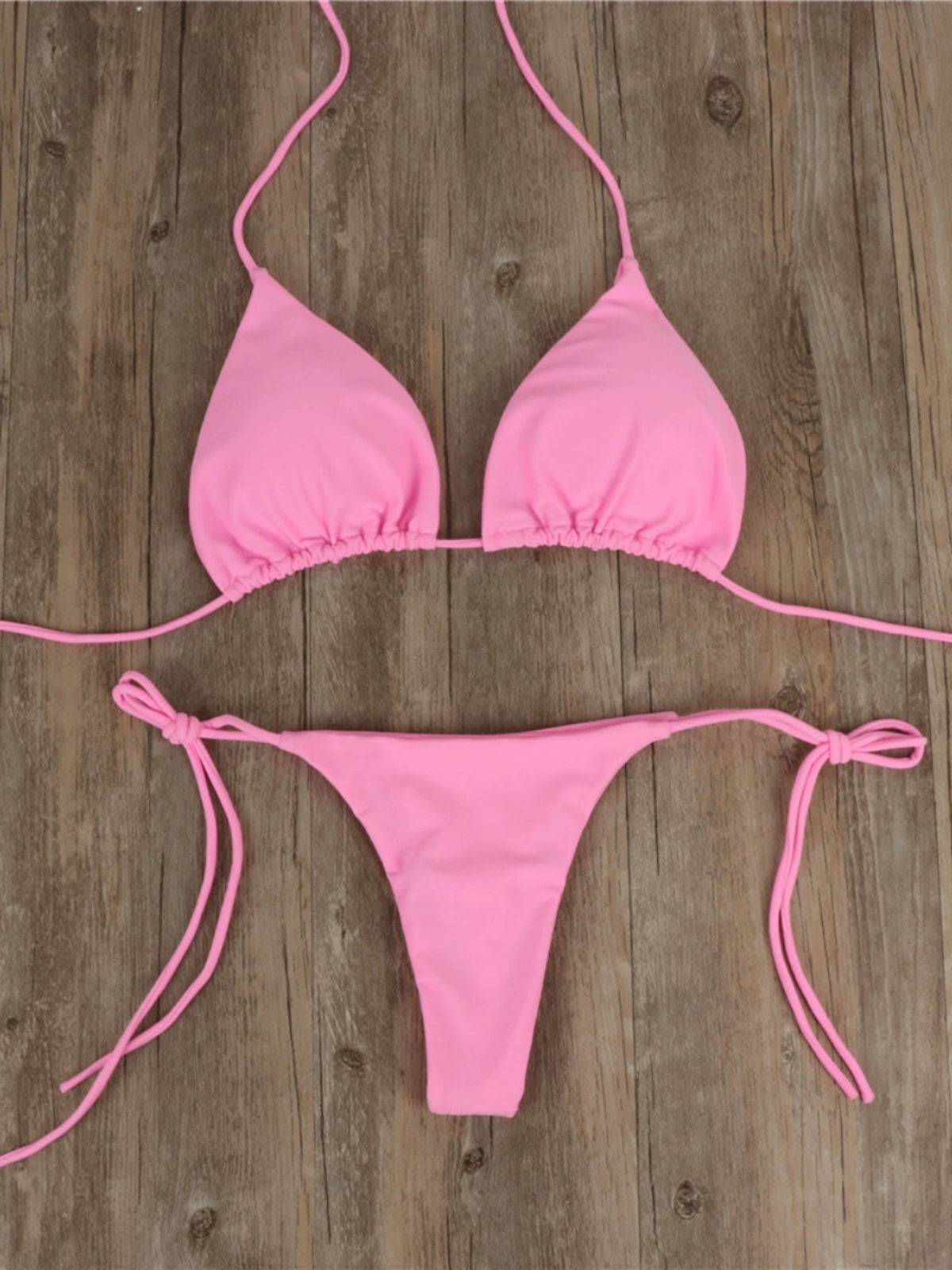 Fashion New Arrival Bikini Pure Color Tied T-Back Hot Sale Multicolor Sexy Swimsuit Women's Separates Bikini