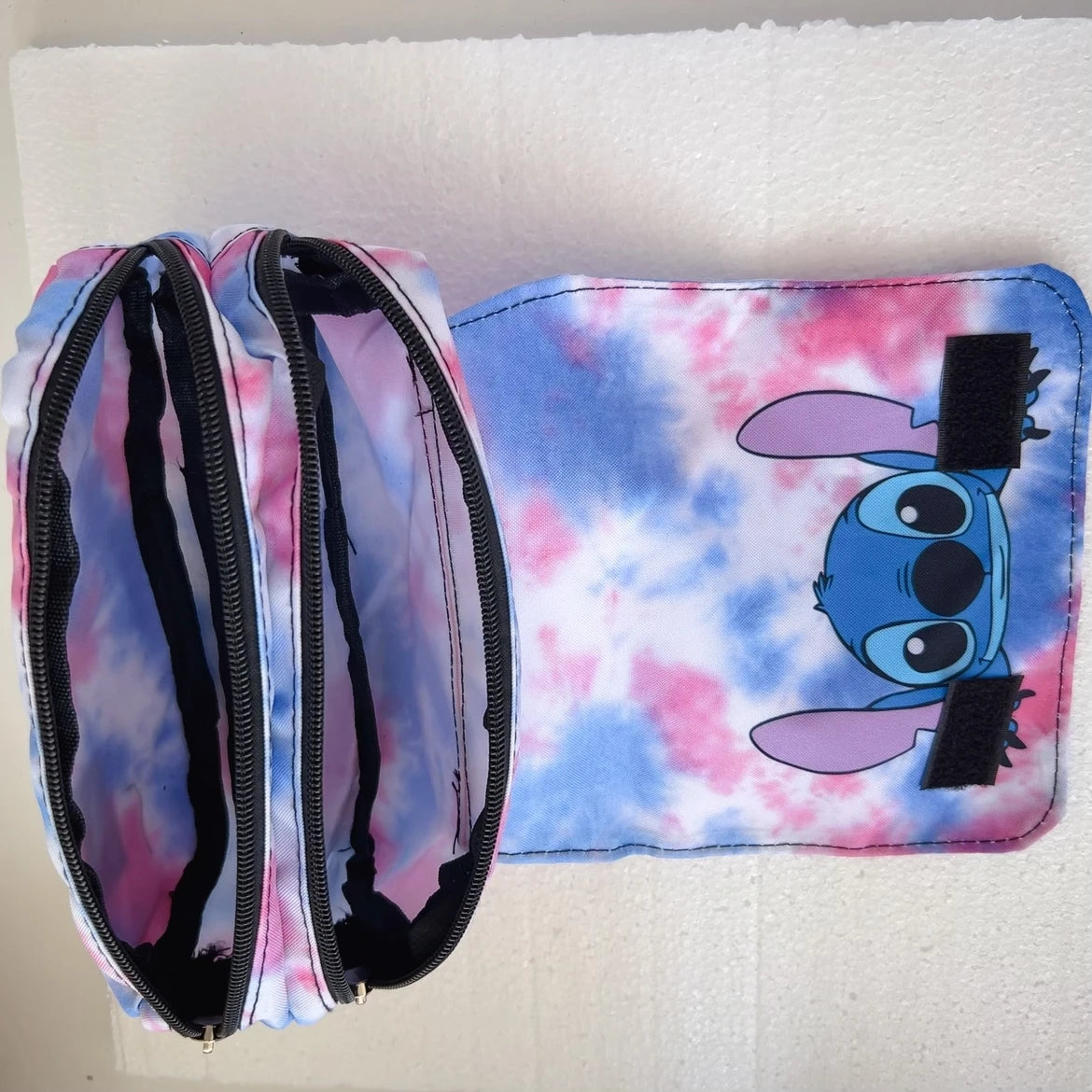 Stitch Cartoon Pen Bag Fully Printed Flap Stationery Box Cartoon Large Capacity Pencil Case Cute Anime Bags Student School Bag