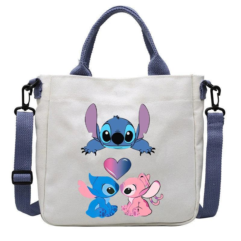 Anime Peripheral Stitch Canvas Bag Student Shoulder Bag Crossbody Bag Detachable Shoulder Strap Handbag Tote Bag