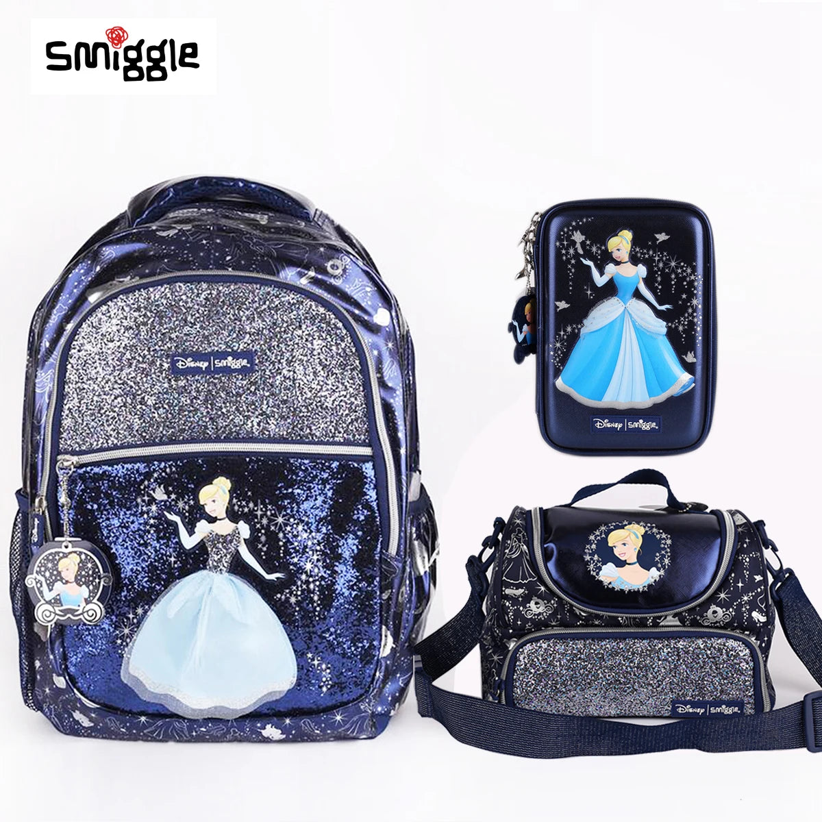 MINISO Smiggle Princess Backpack For Girls Children's Schoolbag Large-capacity Student Backpacks with Lunch Box Pen Box Mochila