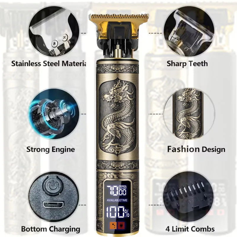 Professional Low Price Electric Wireless Waterproof Rechargeable Barber Mens Hair Trimmer Clipper Shaver Cutter Cutting Machine