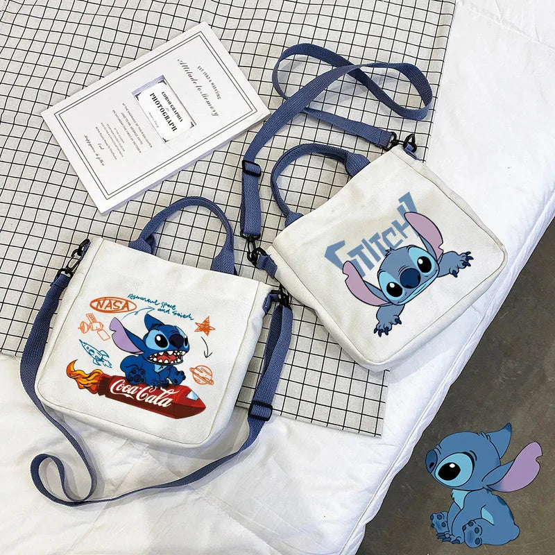 Anime Peripheral Stitch Canvas Bag Student Shoulder Bag Crossbody Bag Detachable Shoulder Strap Handbag Tote Bag